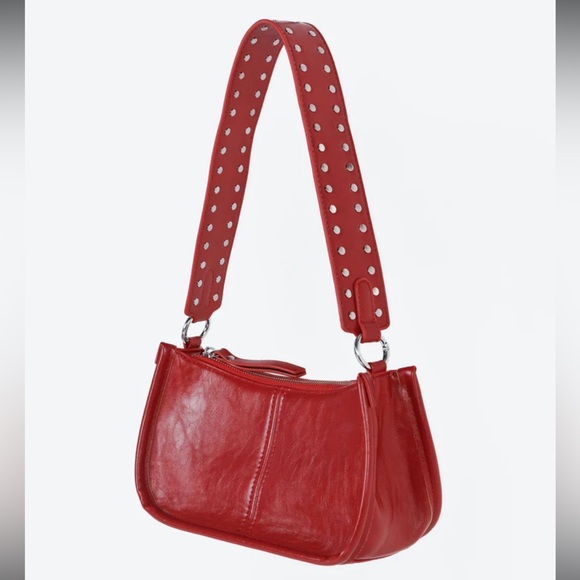 Princes Poly Chic Trendy Faux Leather Red Bag Vintage Y2K Must Have For Fall - Picture 4 of 8